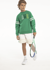 Tennis Collection | Slogan Raised Embroidery Sweatshirt
